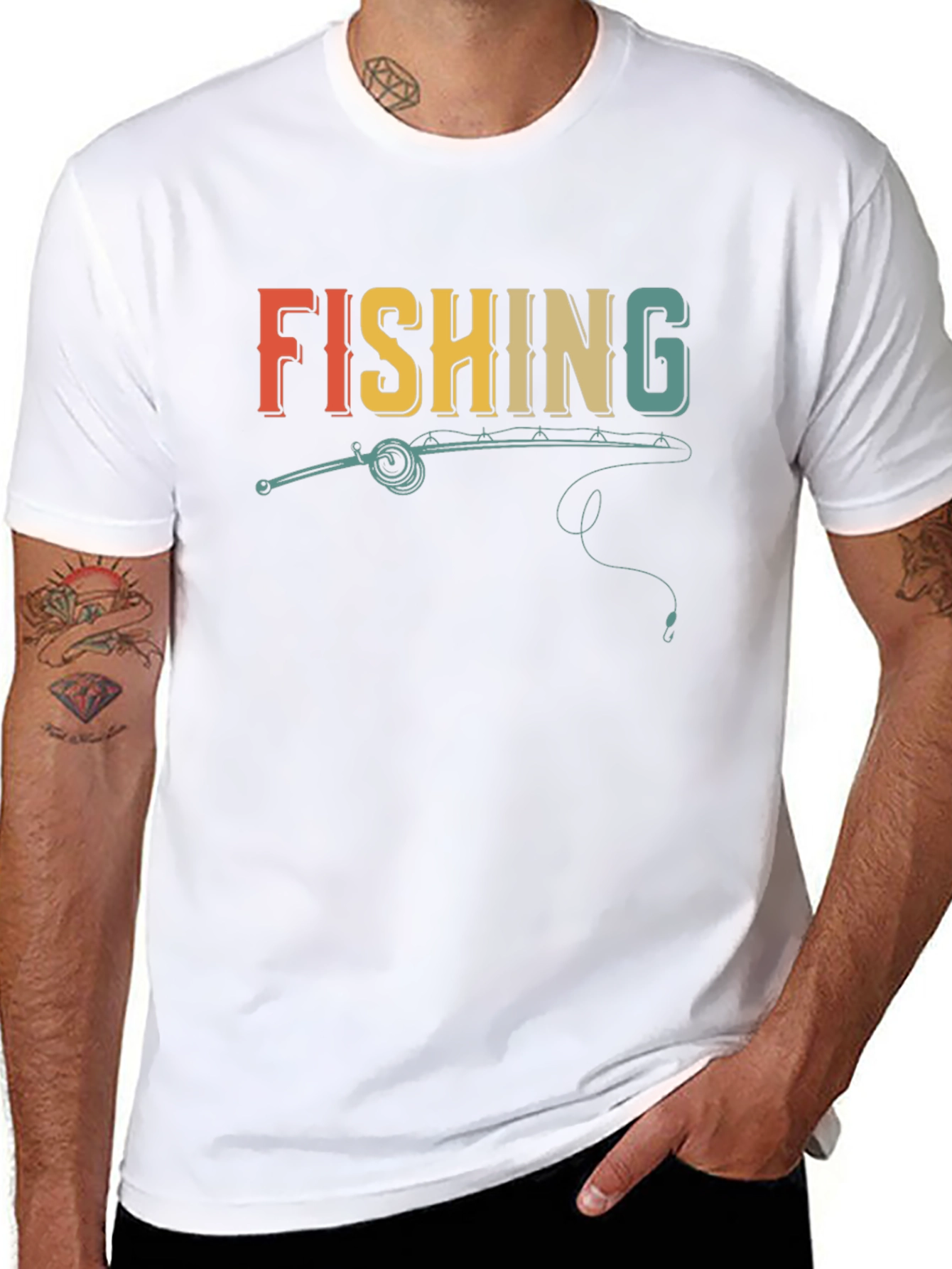 Retro Fishing T-Shirt - Novelty Graphic Tee