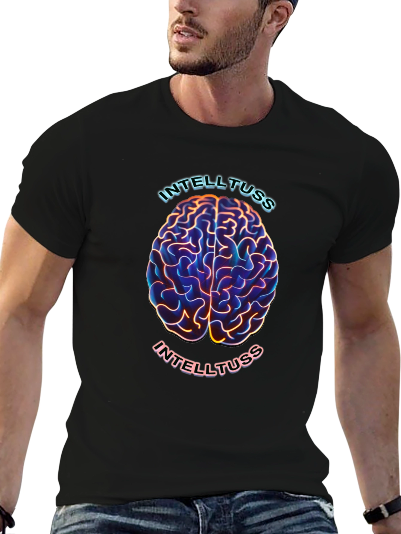 Intelltuss Brain Graphic Black T-Shirt