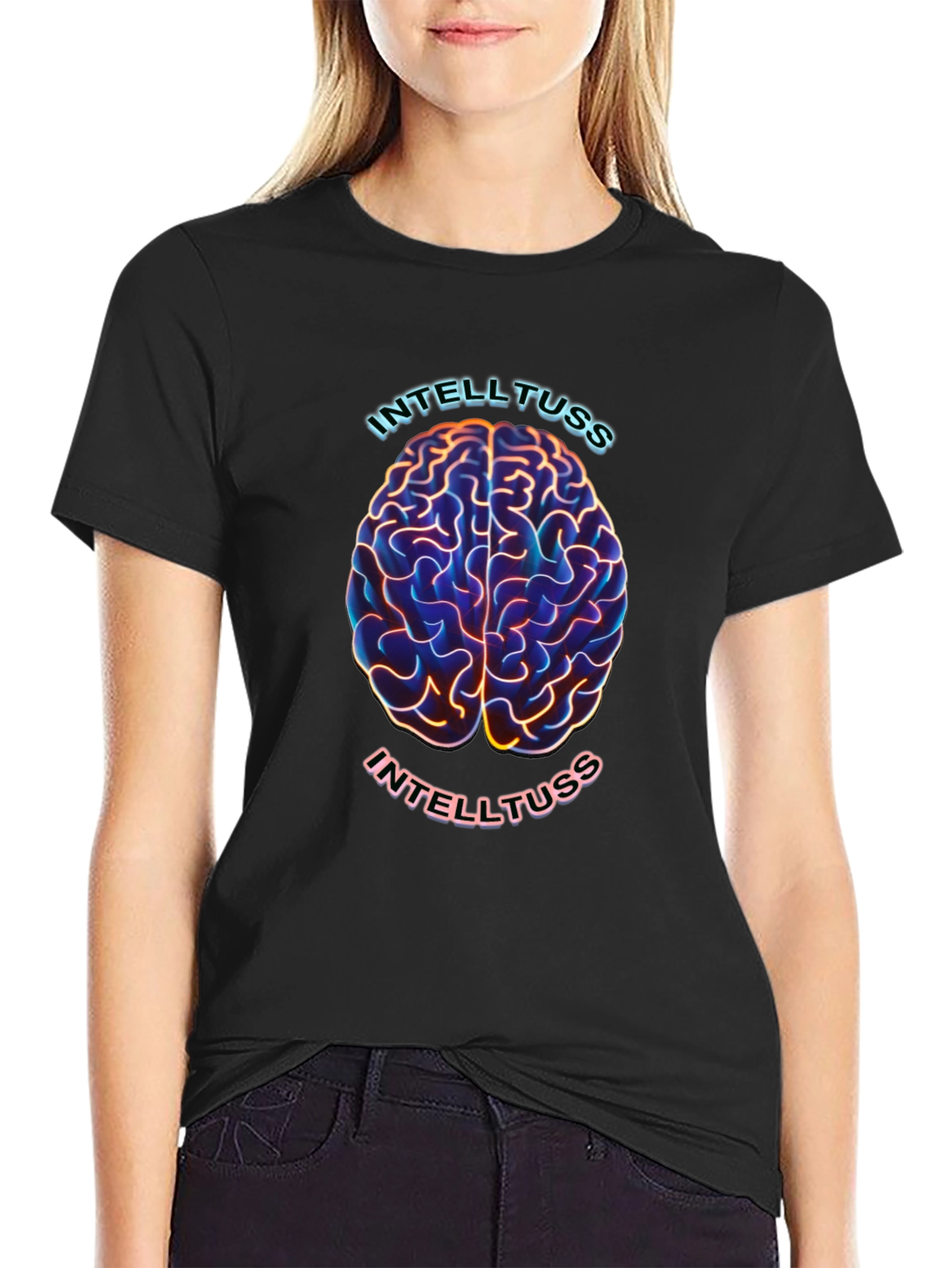 Intelltuss Brain Graphic Black T-Shirt