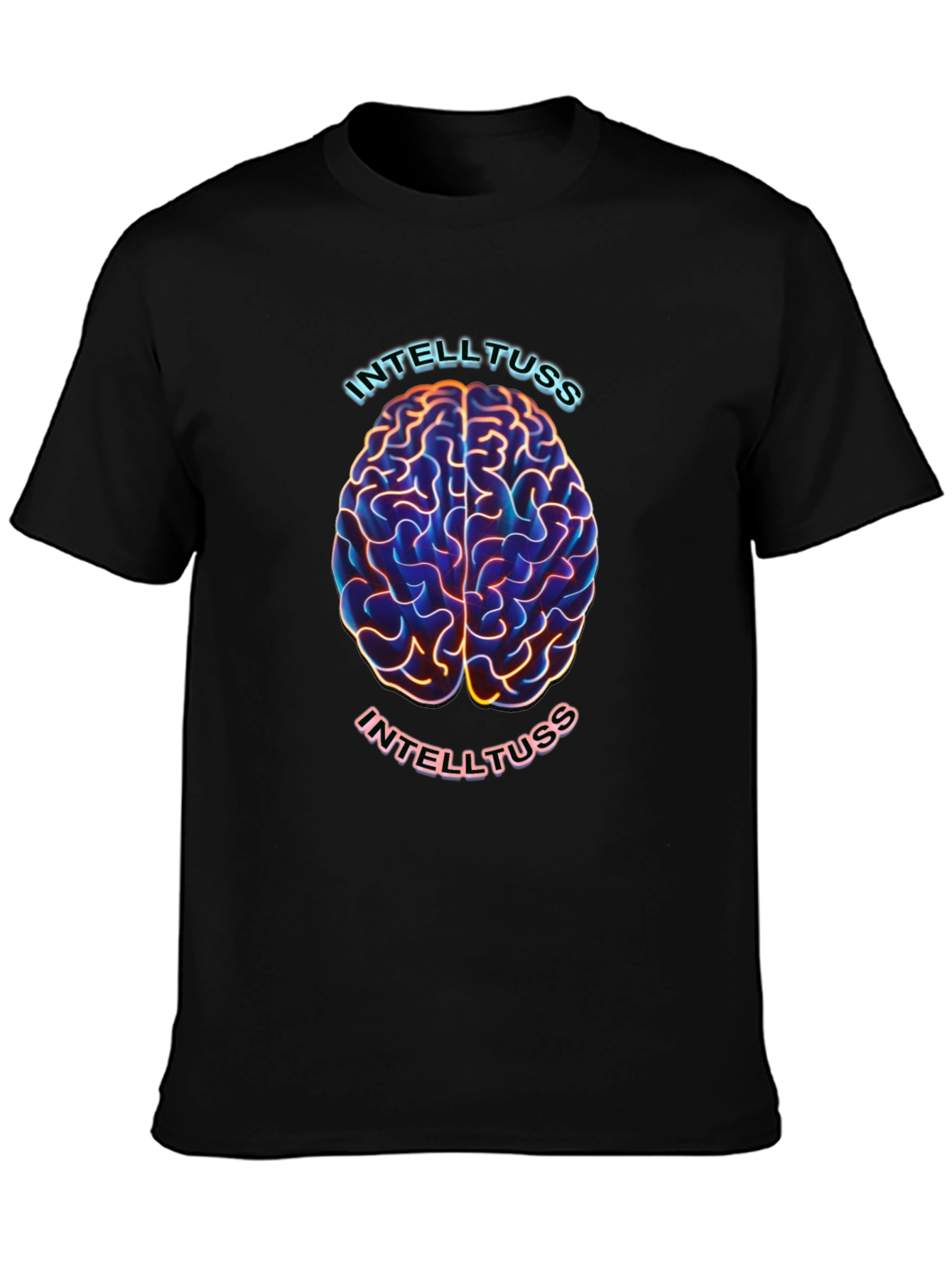 Intelltuss Brain Graphic Black T-Shirt