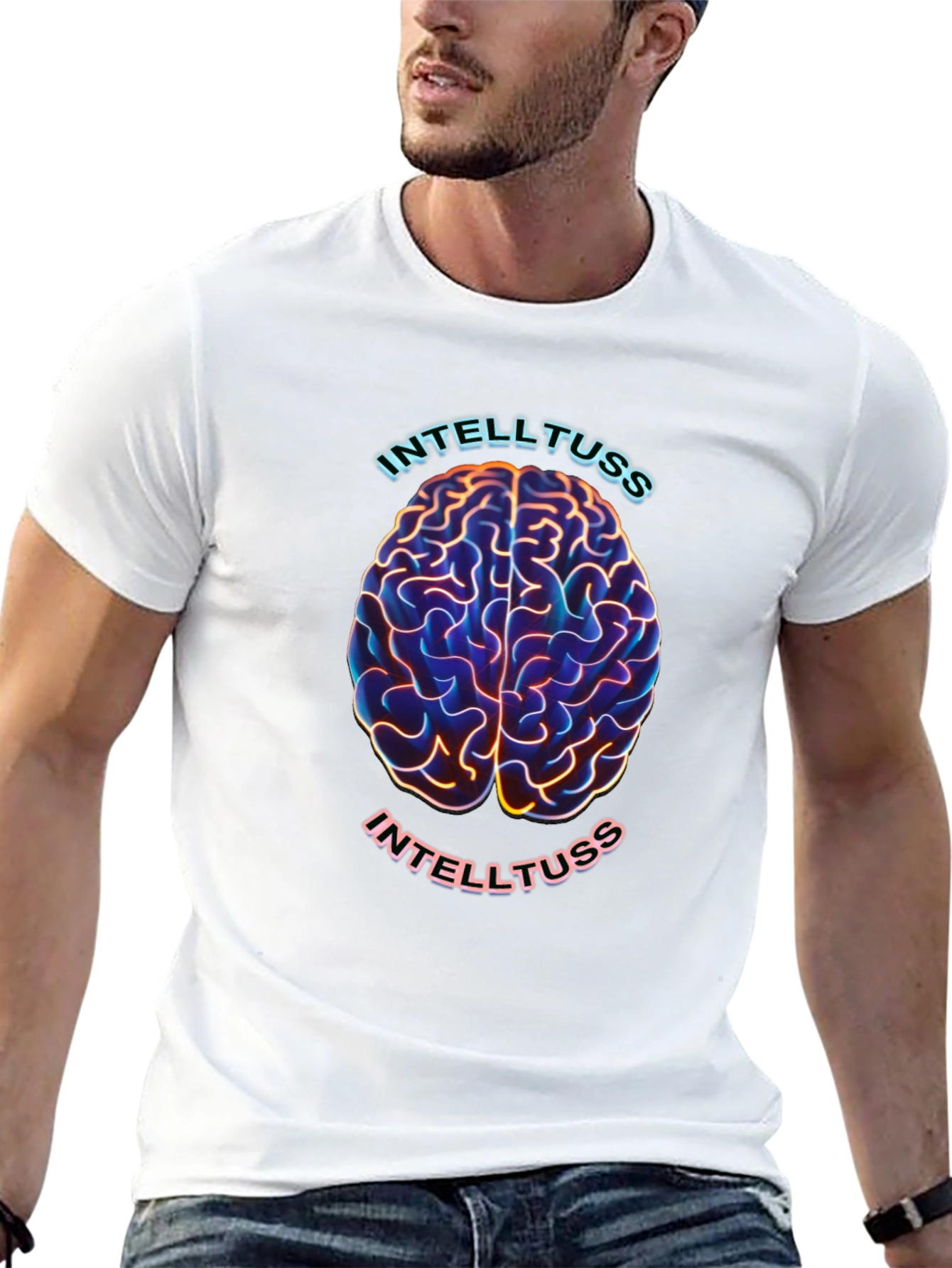 Intelltuss Brain Graphic Black T-Shirt