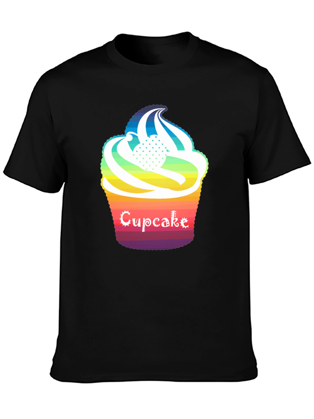 Rainbow Cupcake Graphic T-Shirt - Unique Design