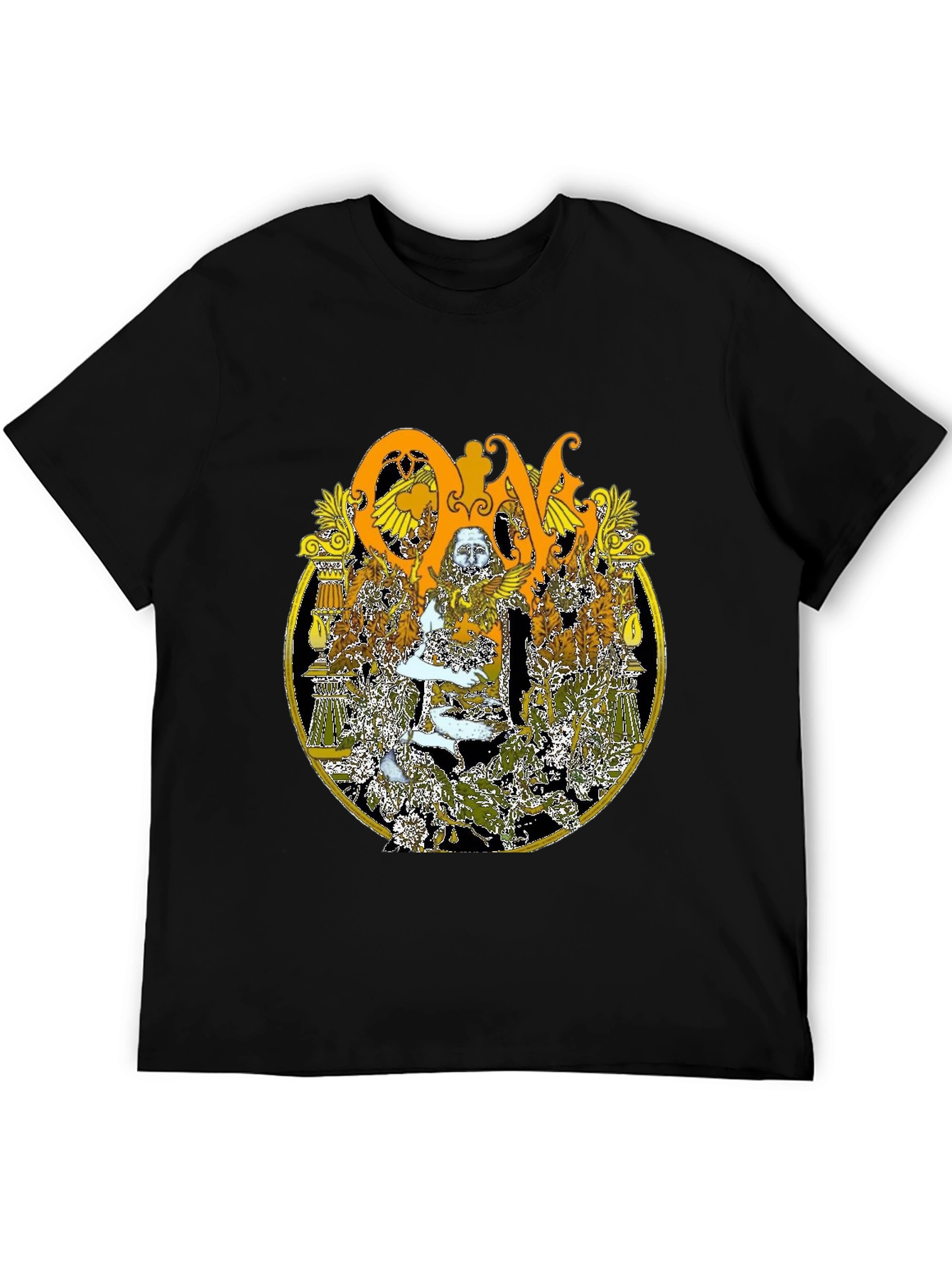 Ornate Graphic Print Black T-Shirt