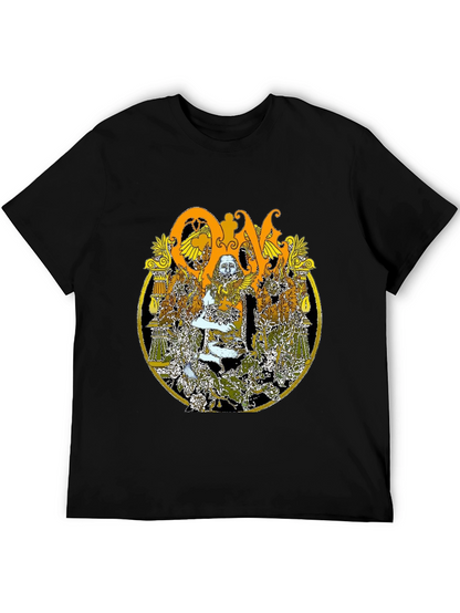 Ornate Graphic Print Black T-Shirt