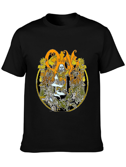Ornate Graphic Print Black T-Shirt