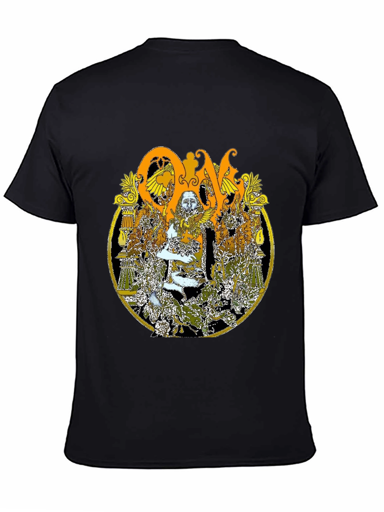 Ornate Graphic Print Black T-Shirt