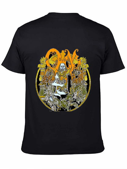 Ornate Graphic Print Black T-Shirt