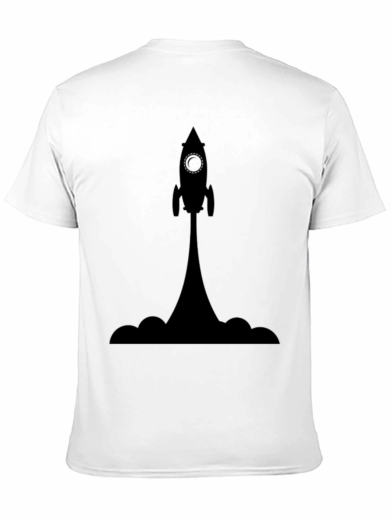 Rocket Launch Graphic Tee - Black Cotton T-Shirt
