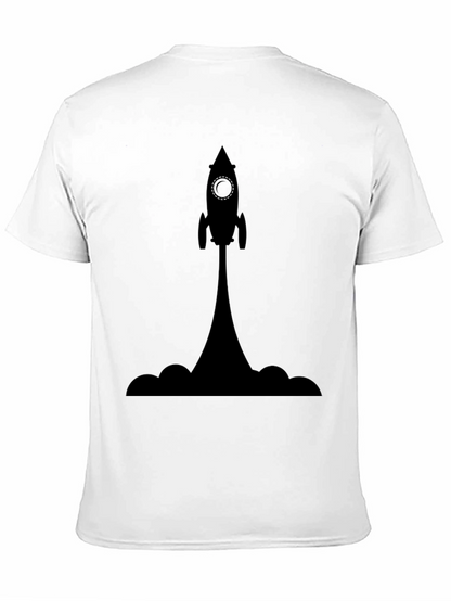 Rocket Launch Graphic Tee - Black Cotton T-Shirt