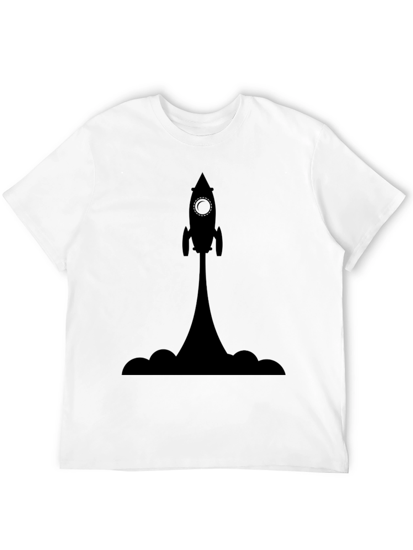 Rocket Launch Graphic Tee - Black Cotton T-Shirt