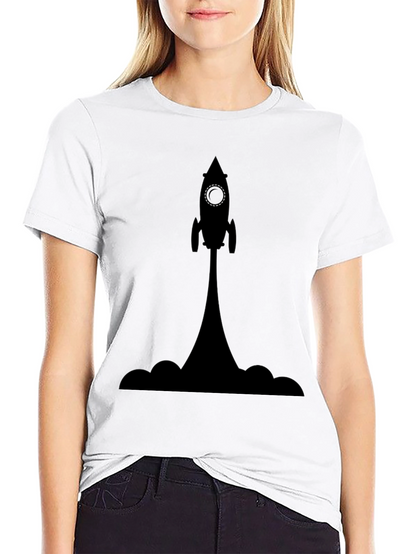 Rocket Launch Graphic Tee - Black Cotton T-Shirt
