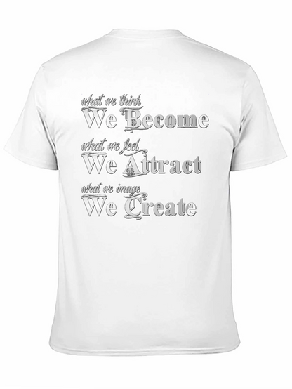 Motivational T-Shirt - Become Attract Create - Black