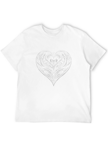 Heart Graphic Tee - Stylish Black Cotton Blend Shirt