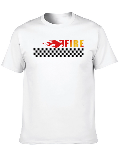 Fire Graphic Tee - Black Cotton T-Shirt