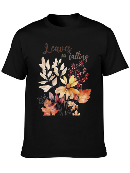 Autumn Leaves Graphic Tee - Fall Season T-Shirt
