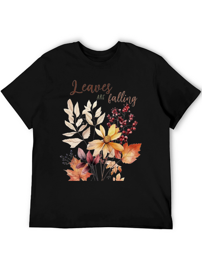 Autumn Leaves Graphic Tee - Fall Season T-Shirt