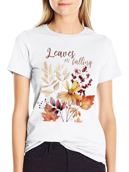 Autumn Leaves Graphic Tee - Fall Season T-Shirt