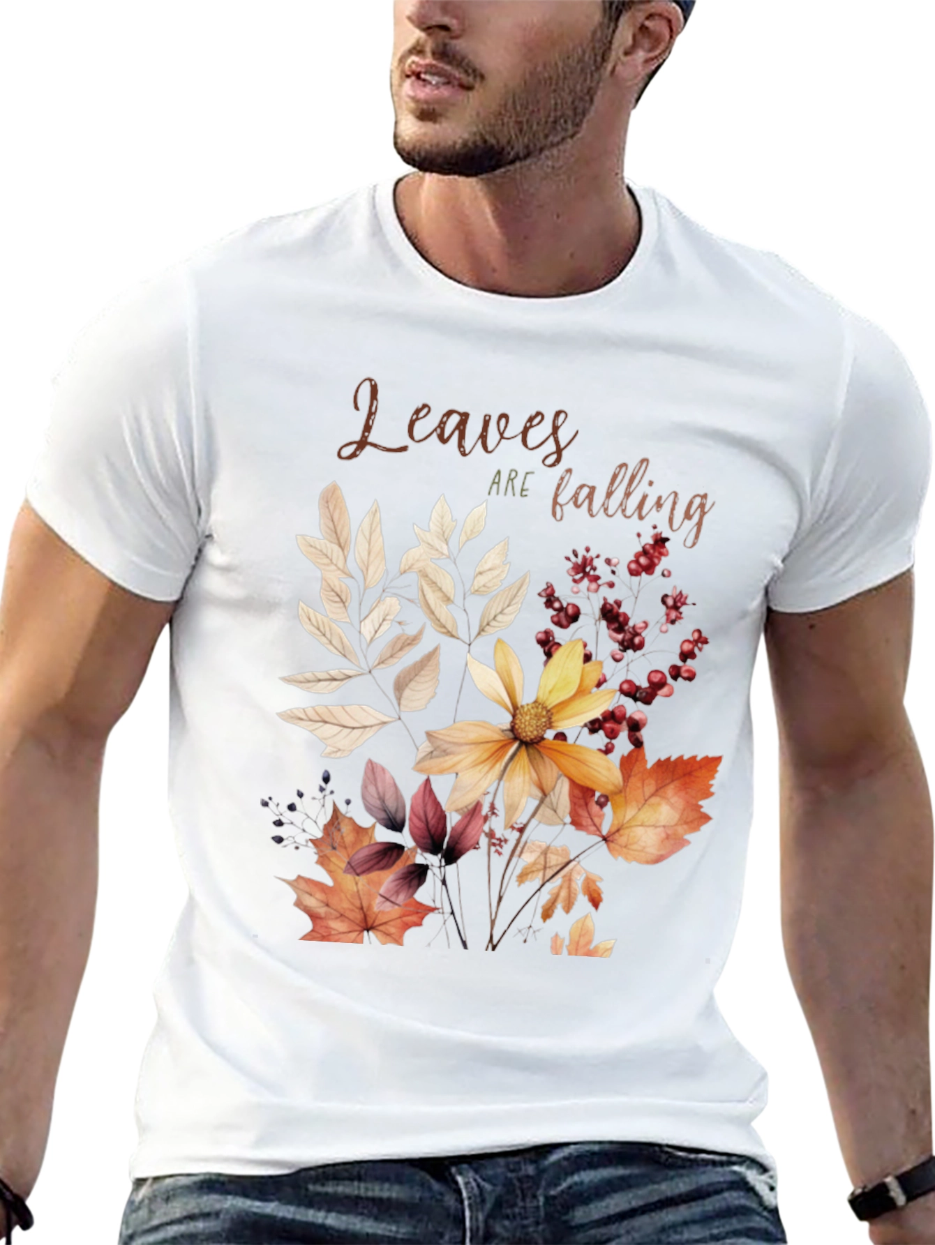 Autumn Leaves Graphic Tee - Fall Season T-Shirt