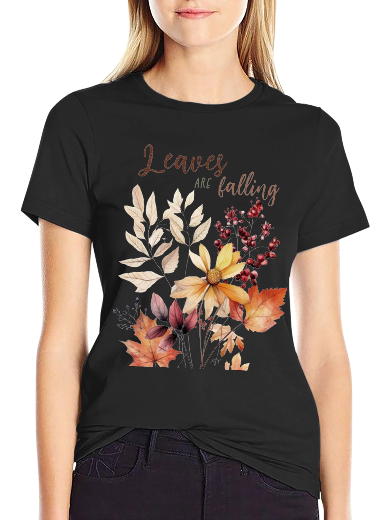 Autumn Leaves Graphic Tee - Fall Season T-Shirt