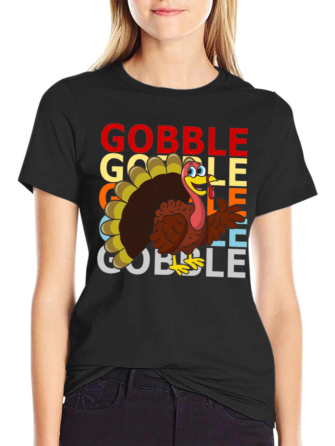 Gobble Turkey Graphic T-Shirt
