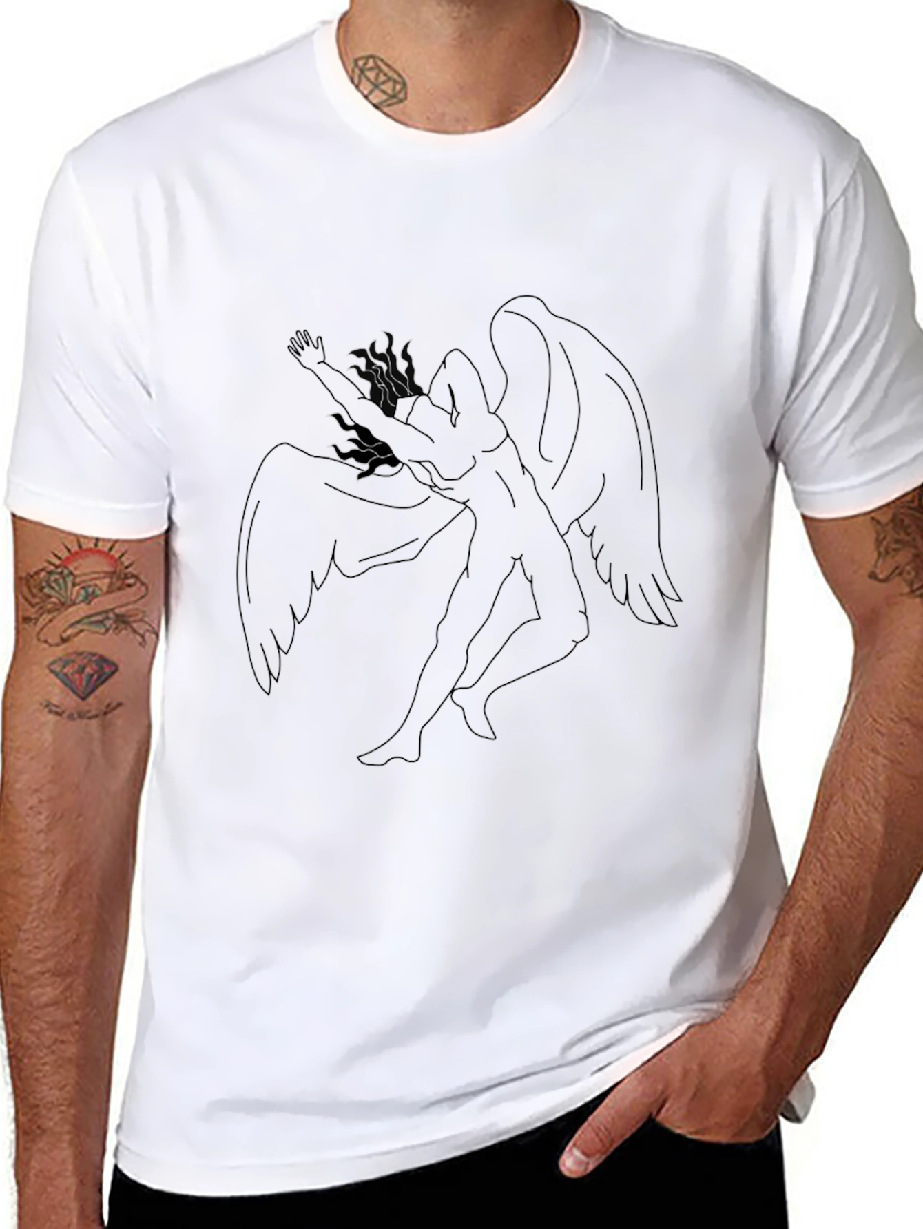 Winged Figure Black T-Shirt