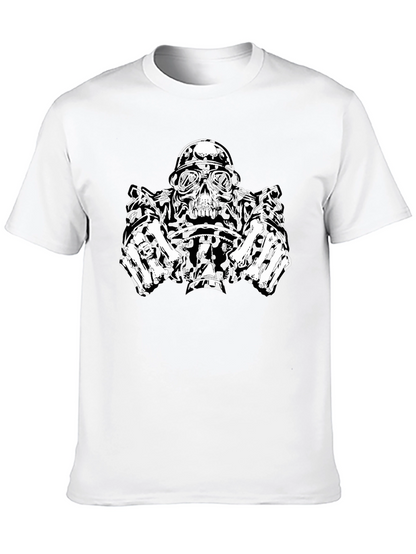 Skull Biker T-Shirt - Black Graphic Tee