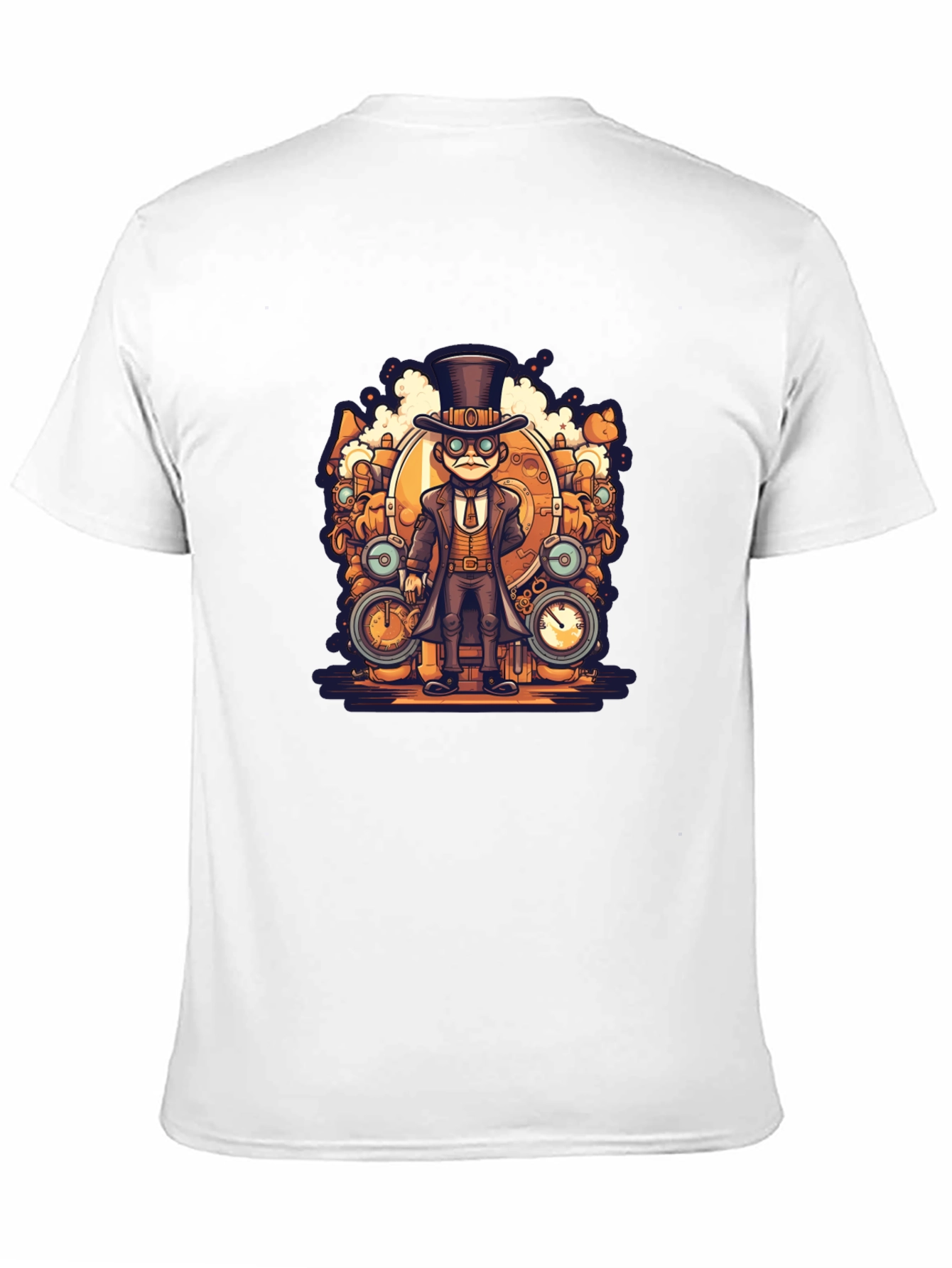 Steampunk Cartoon Black T-Shirt
