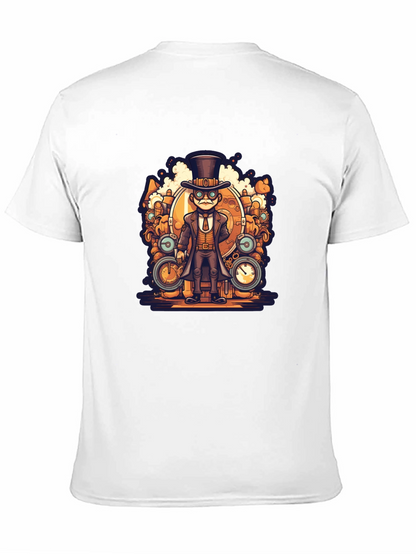 Steampunk Cartoon Black T-Shirt