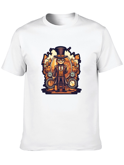 Steampunk Cartoon Black T-Shirt