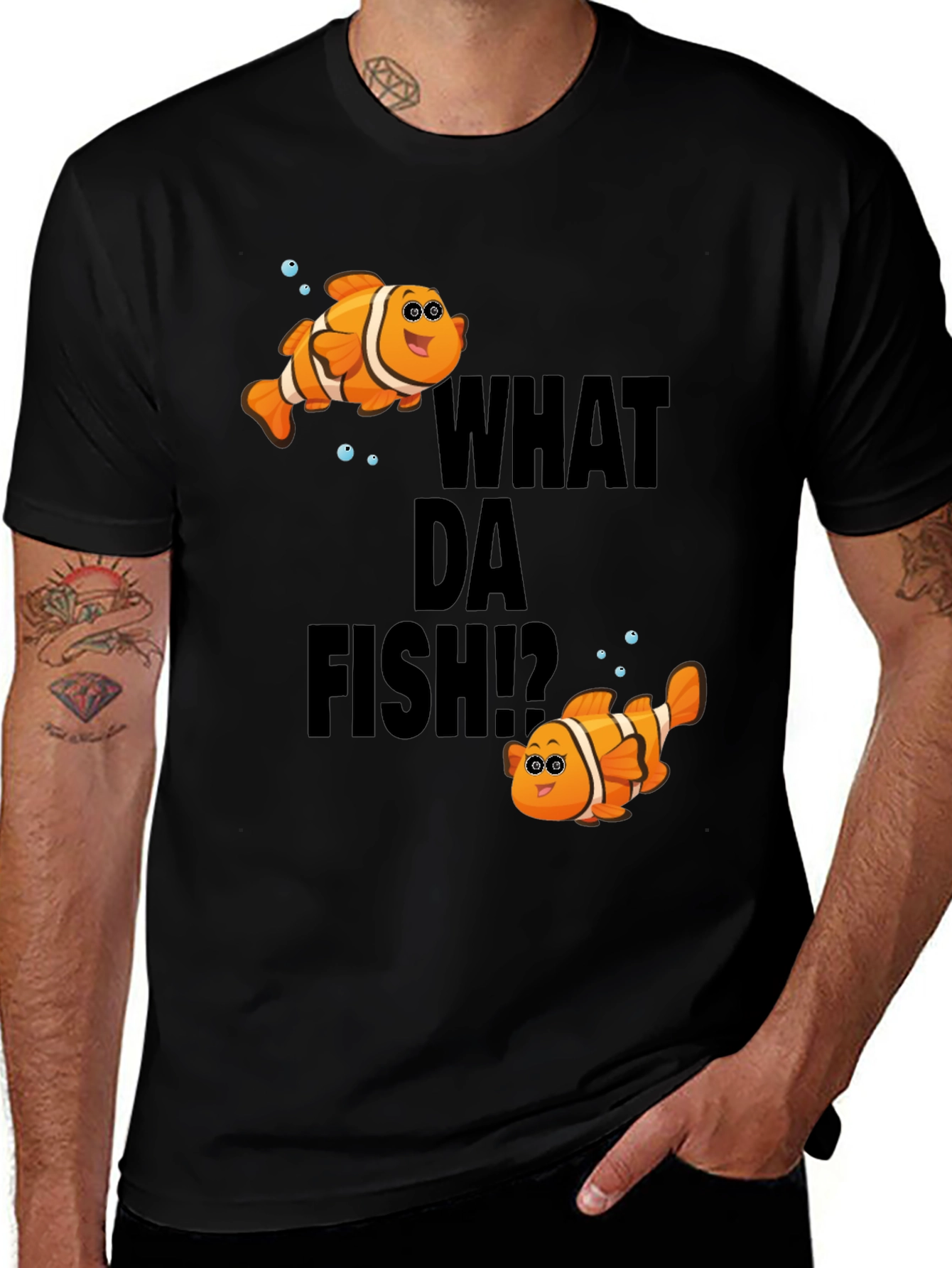 What Da Fish T-Shirt - Novelty Clownfish Graphic Tee