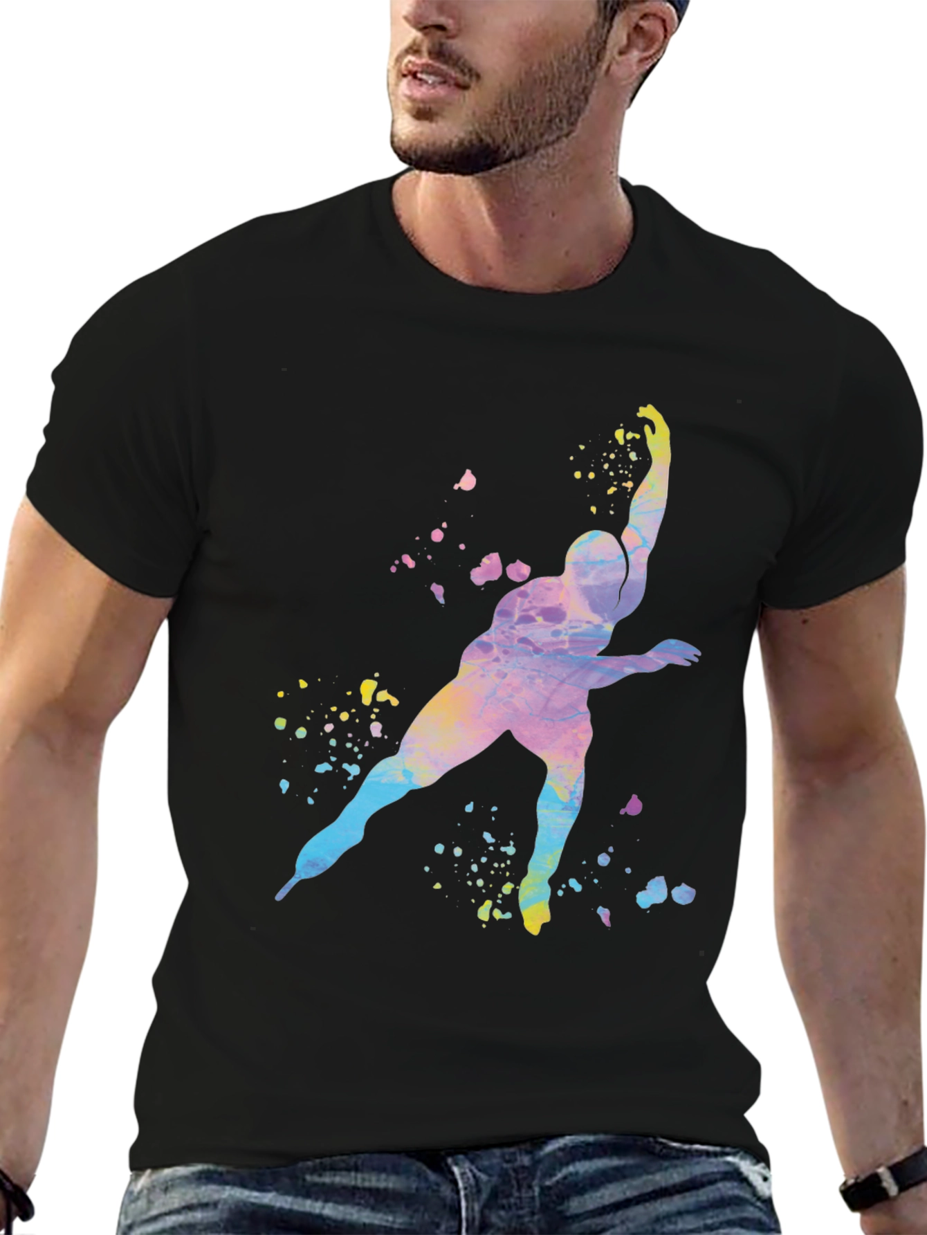 Watercolor Skater Graphic T-Shirt