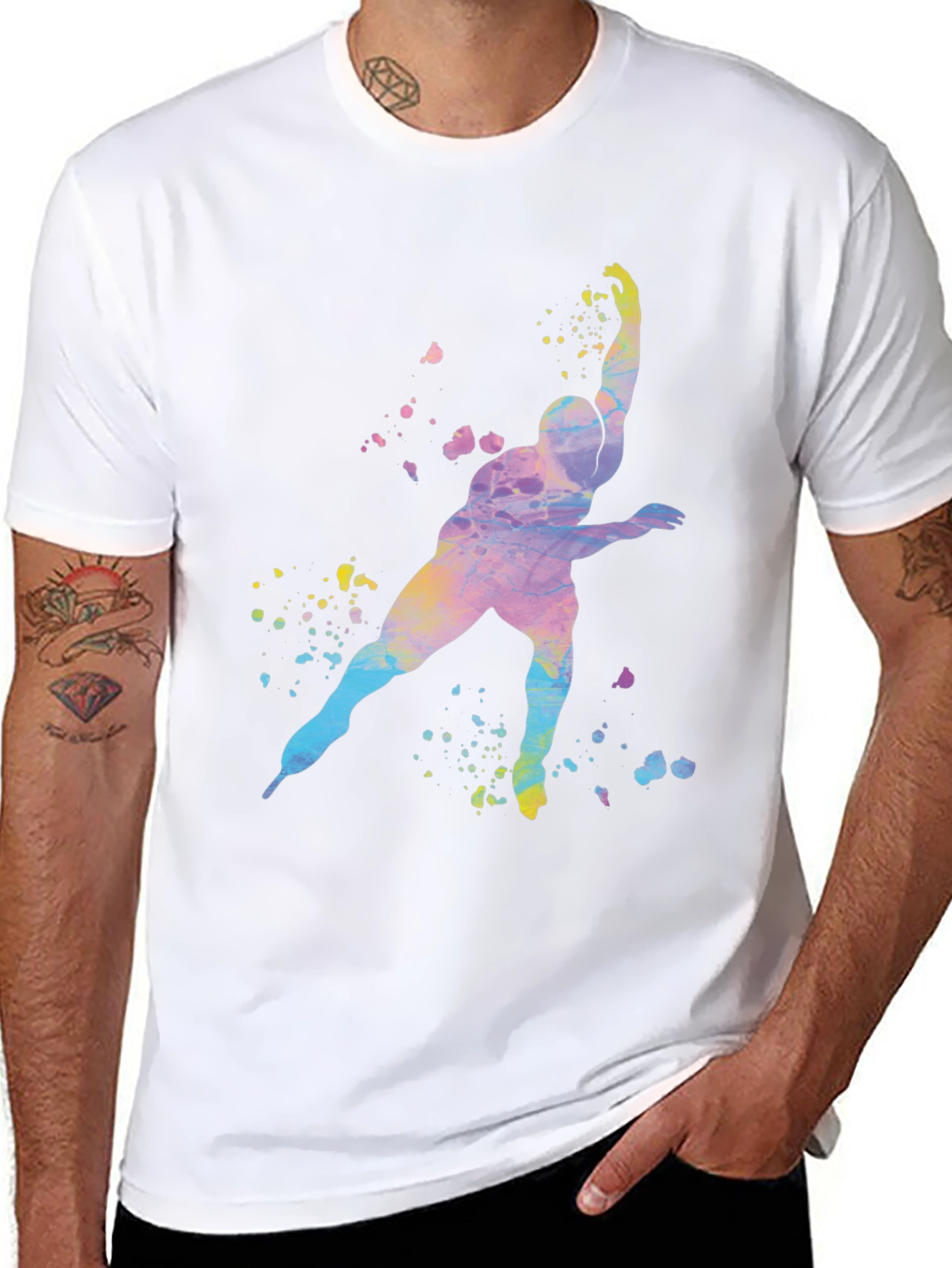 Watercolor Skater Graphic T-Shirt