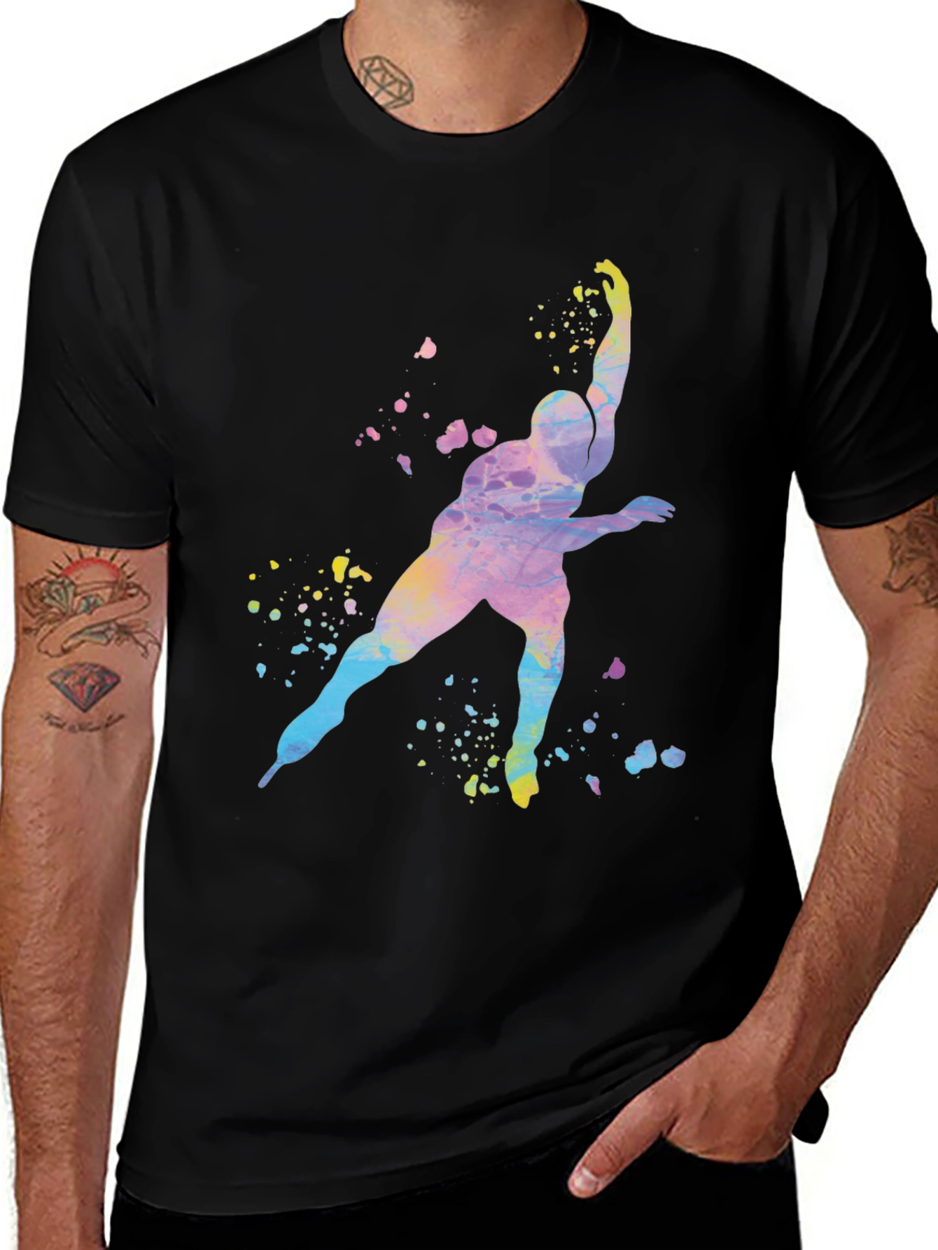Watercolor Skater Graphic T-Shirt