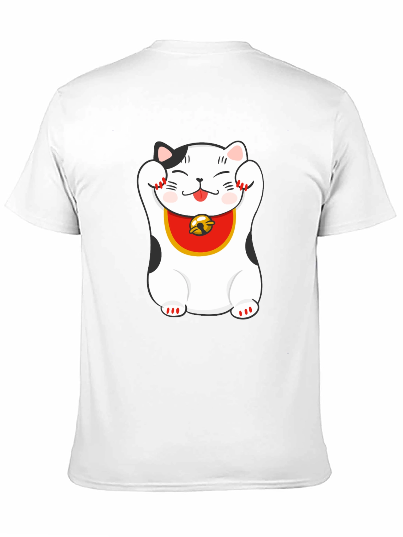 Lucky Cat Graphic Tee - Black Cotton Blend