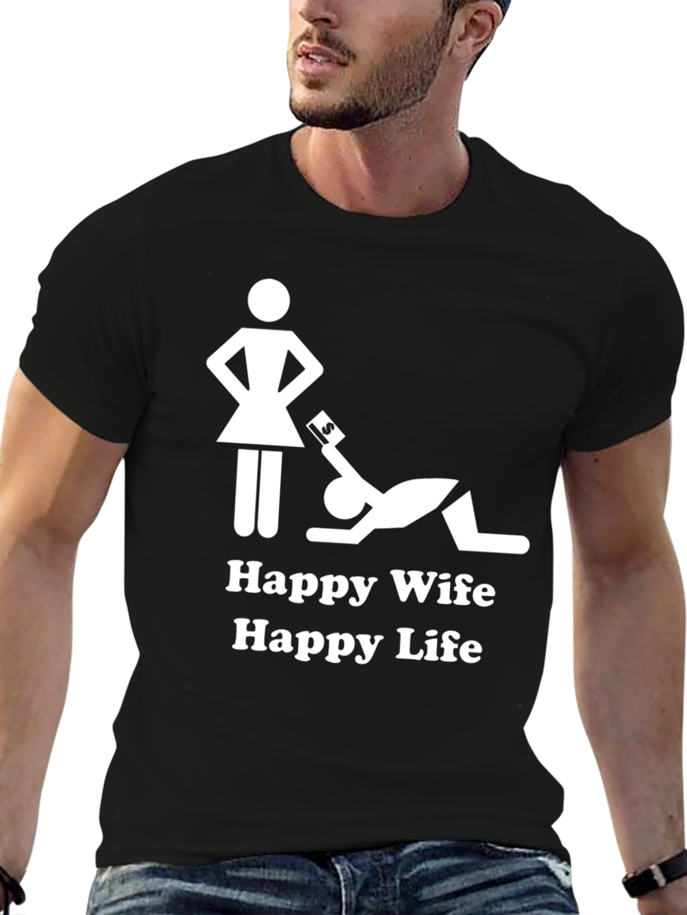 Happy Wife Happy Life Graphic T-Shirt