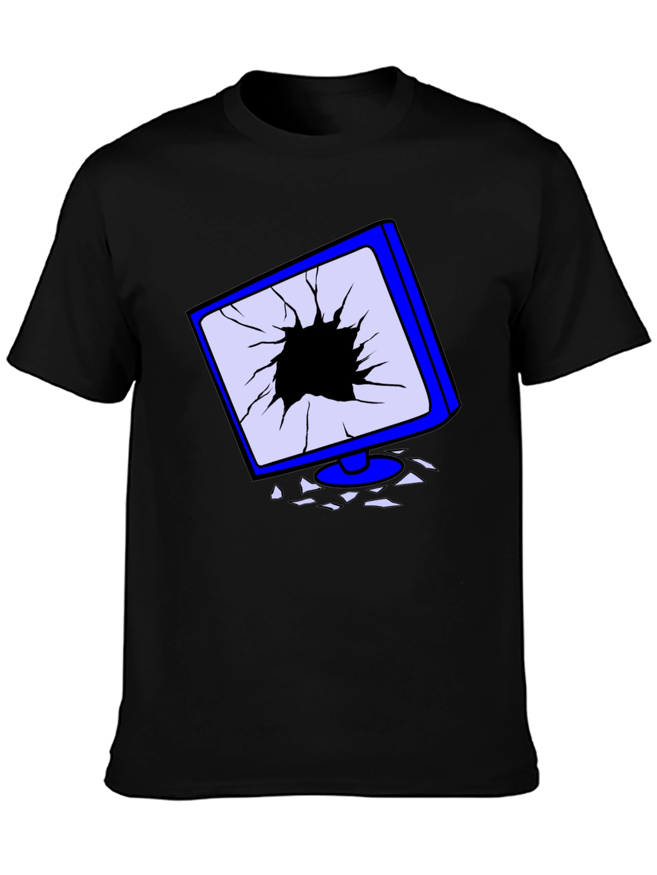 Broken Screen Graphic Tee - Tech Humor T-Shirt