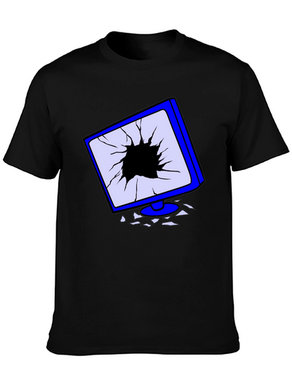 Broken Screen Graphic Tee - Tech Humor T-Shirt