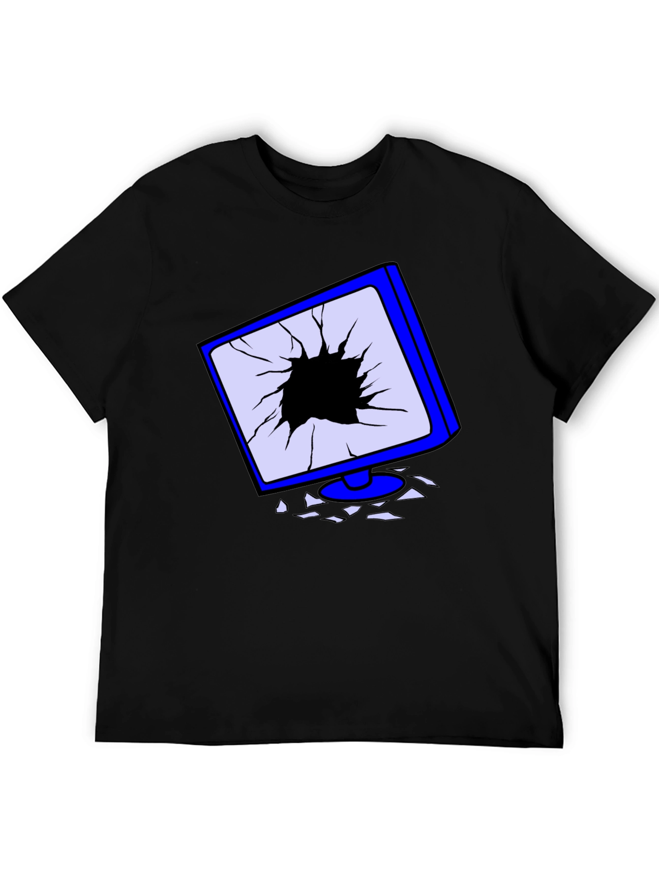 Broken Screen Graphic Tee - Tech Humor T-Shirt