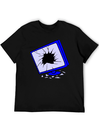 Broken Screen Graphic Tee - Tech Humor T-Shirt