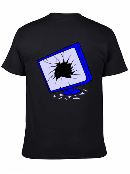 Broken Screen Graphic Tee - Tech Humor T-Shirt