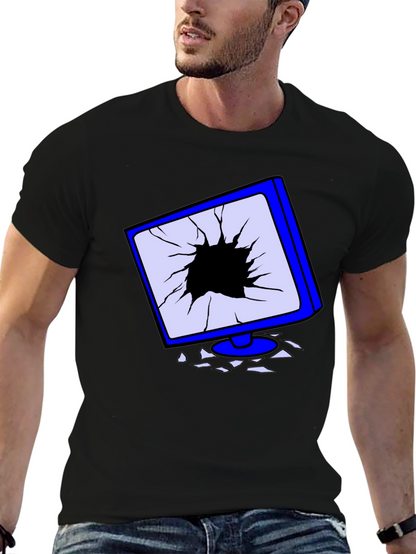Broken Screen Graphic Tee - Tech Humor T-Shirt