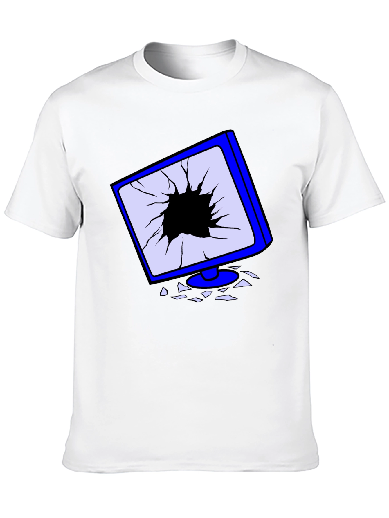 Broken Screen Graphic Tee - Tech Humor T-Shirt