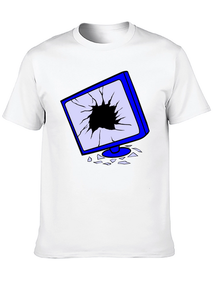 Broken Screen Graphic Tee - Tech Humor T-Shirt