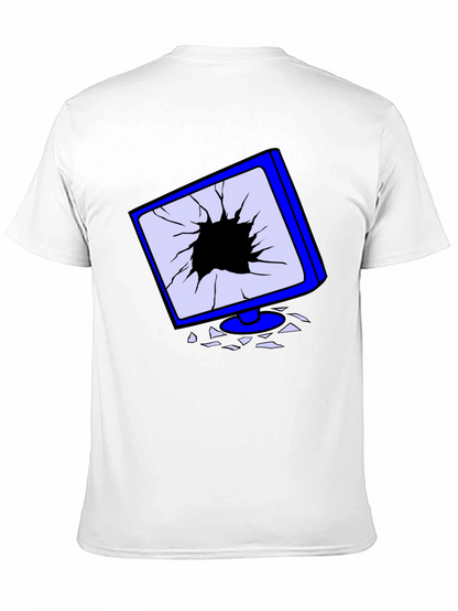 Broken Screen Graphic Tee - Tech Humor T-Shirt