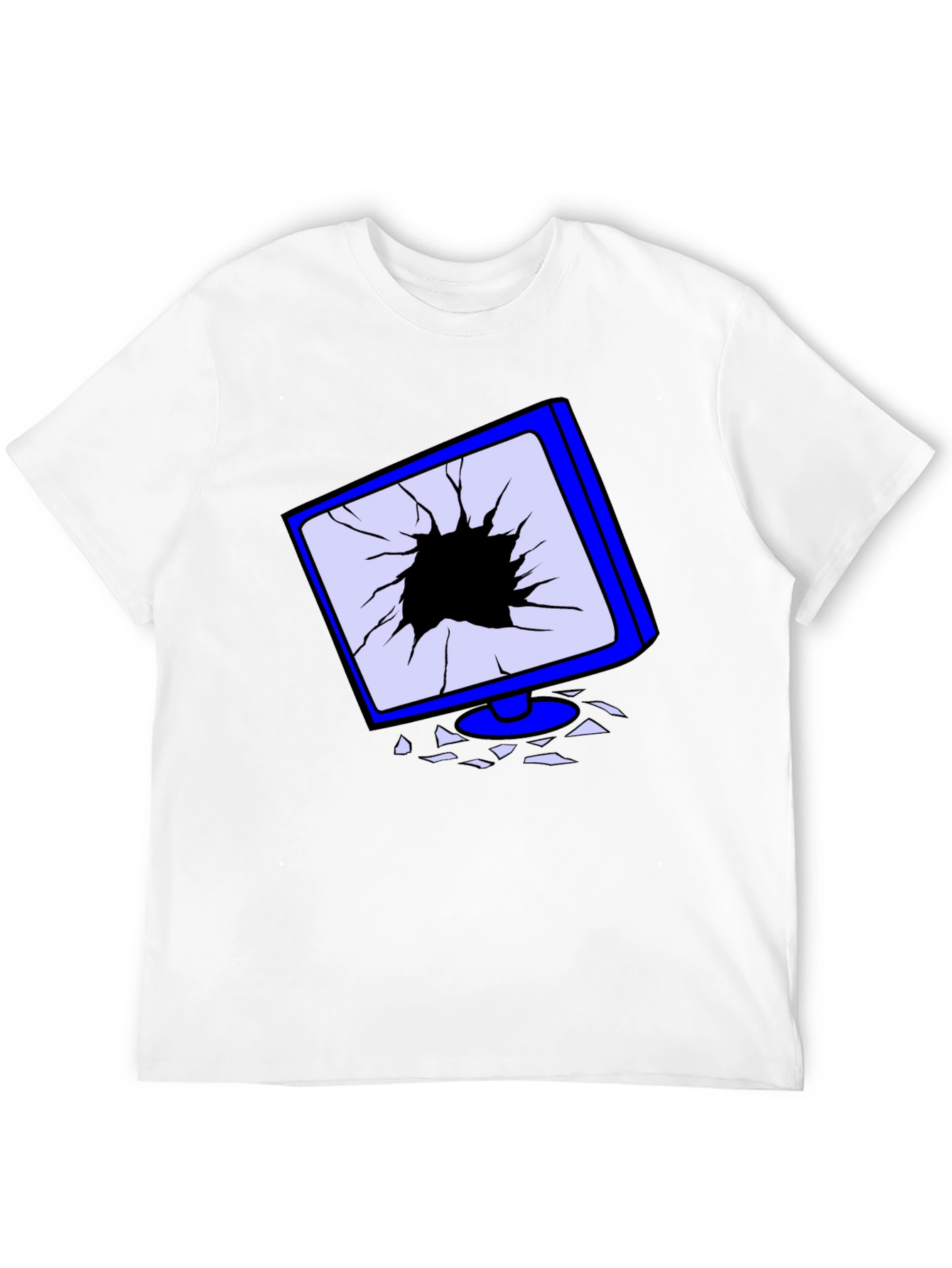 Broken Screen Graphic Tee - Tech Humor T-Shirt