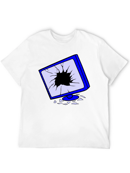 Broken Screen Graphic Tee - Tech Humor T-Shirt