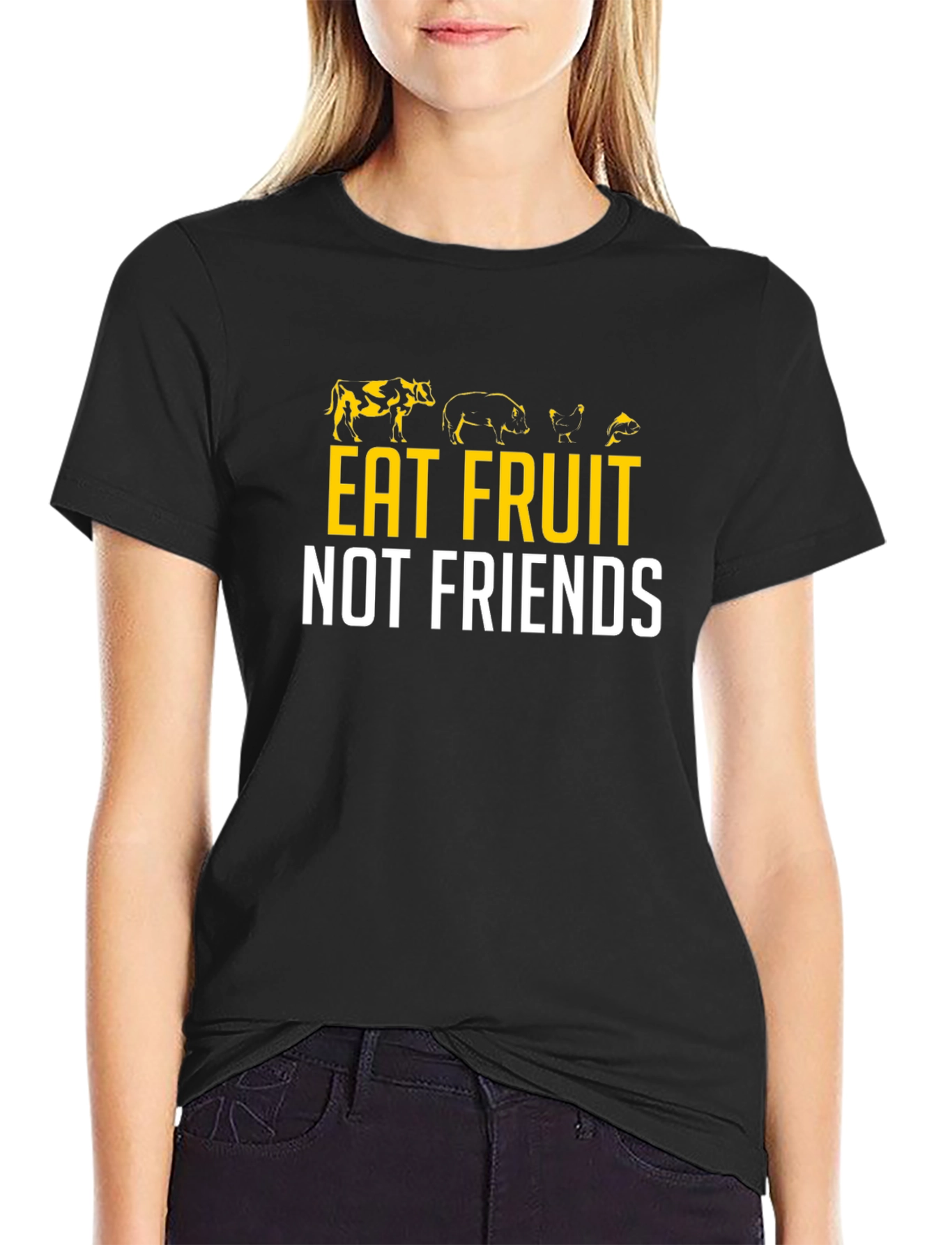 Eat Fruit Not Friends Vegan Graphic Tee
