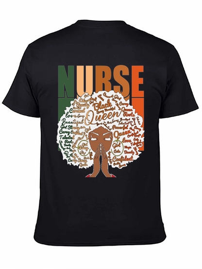 Black Queen Nurse Graphic Tee - Stylish Comfort