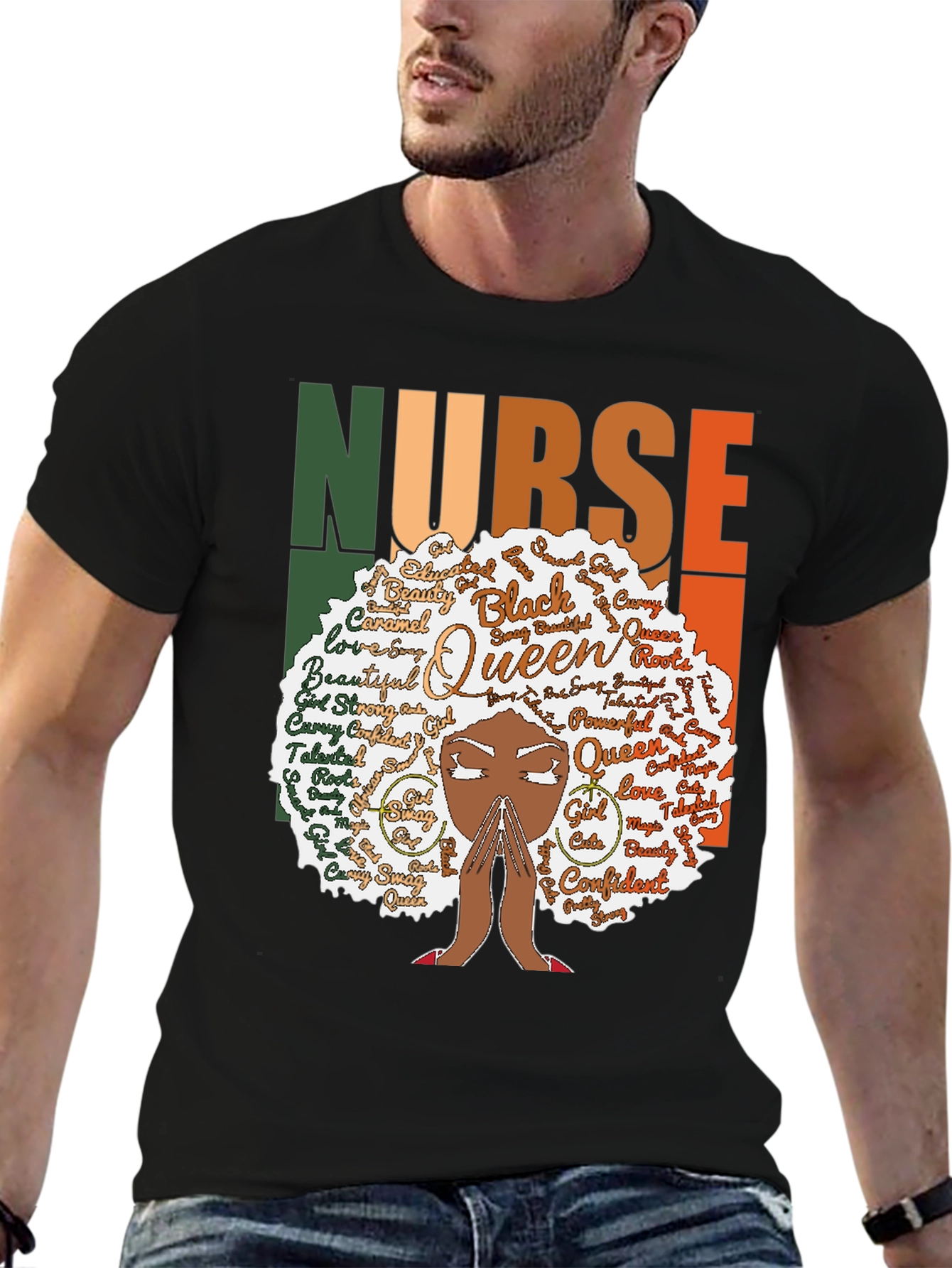 Black Queen Nurse Graphic Tee - Stylish Comfort