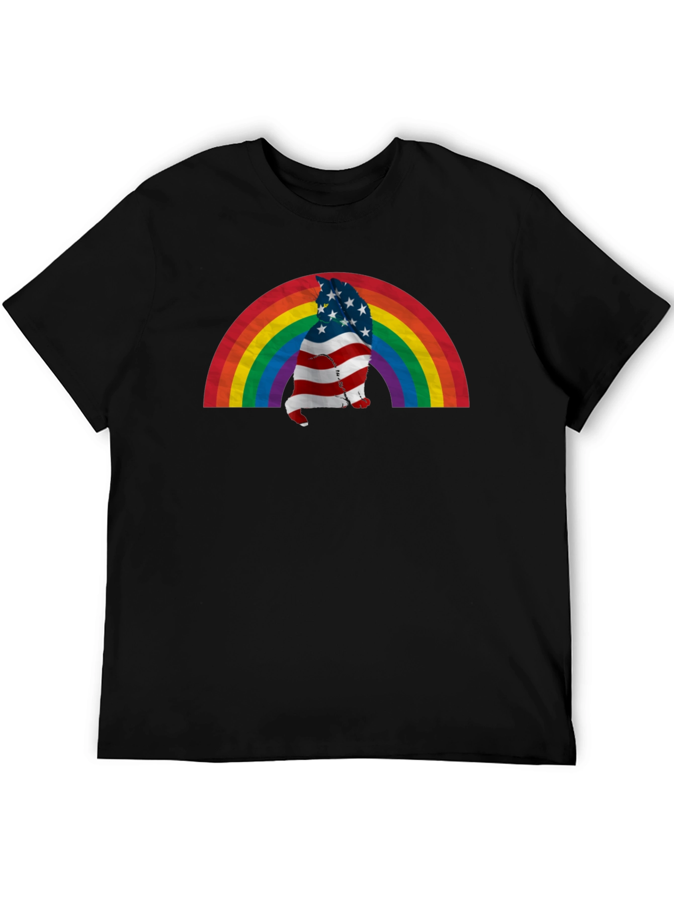 Patriotic Rainbow Cat T-Shirt